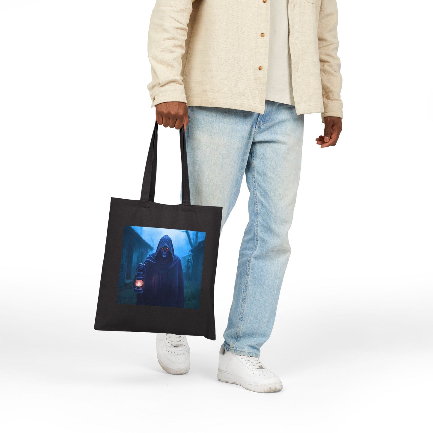 The Lantern of the Lost Tote Bag in black 