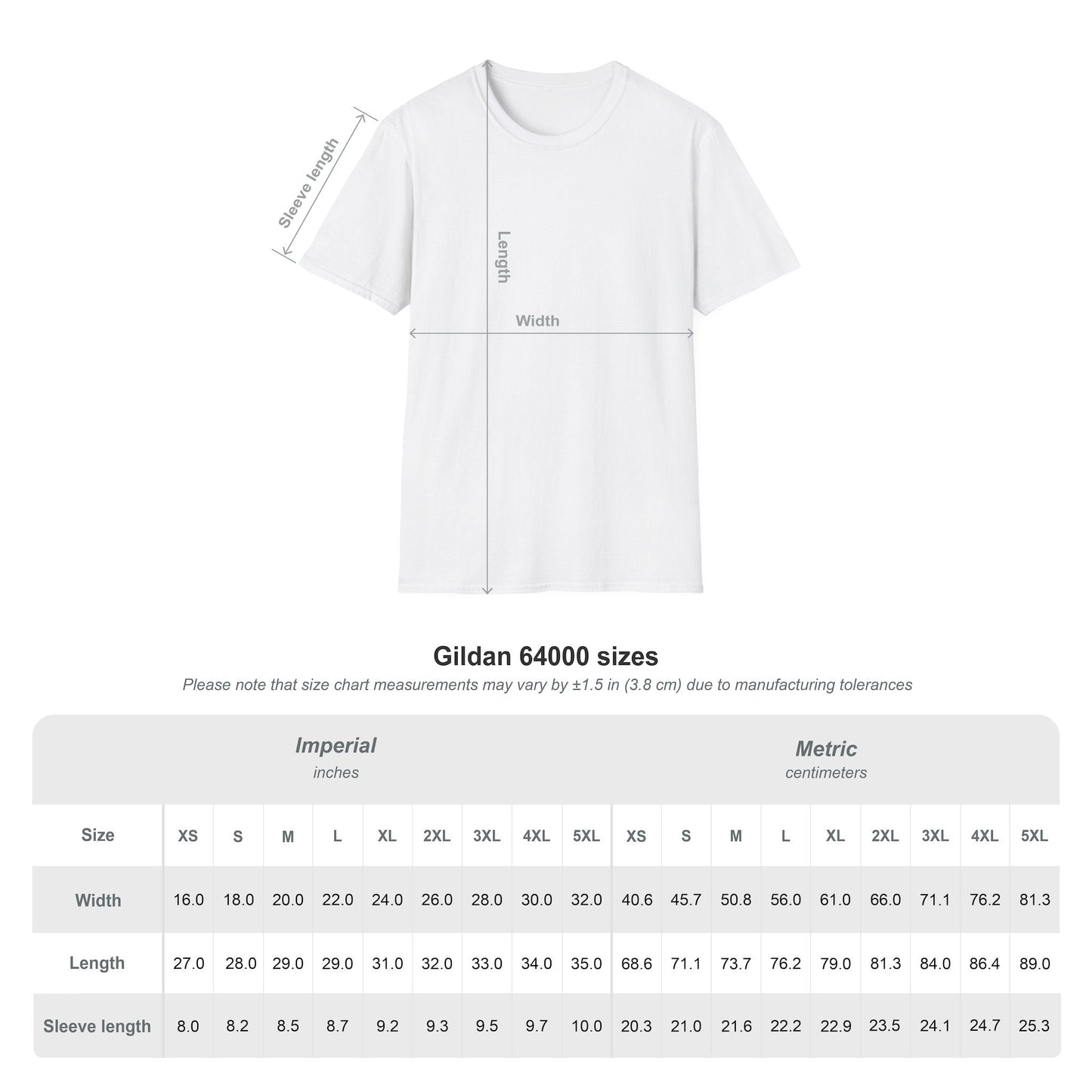 Size chart for the Red Sun Resolve Samurai Warrior T-Shirt to help choose the best fit.