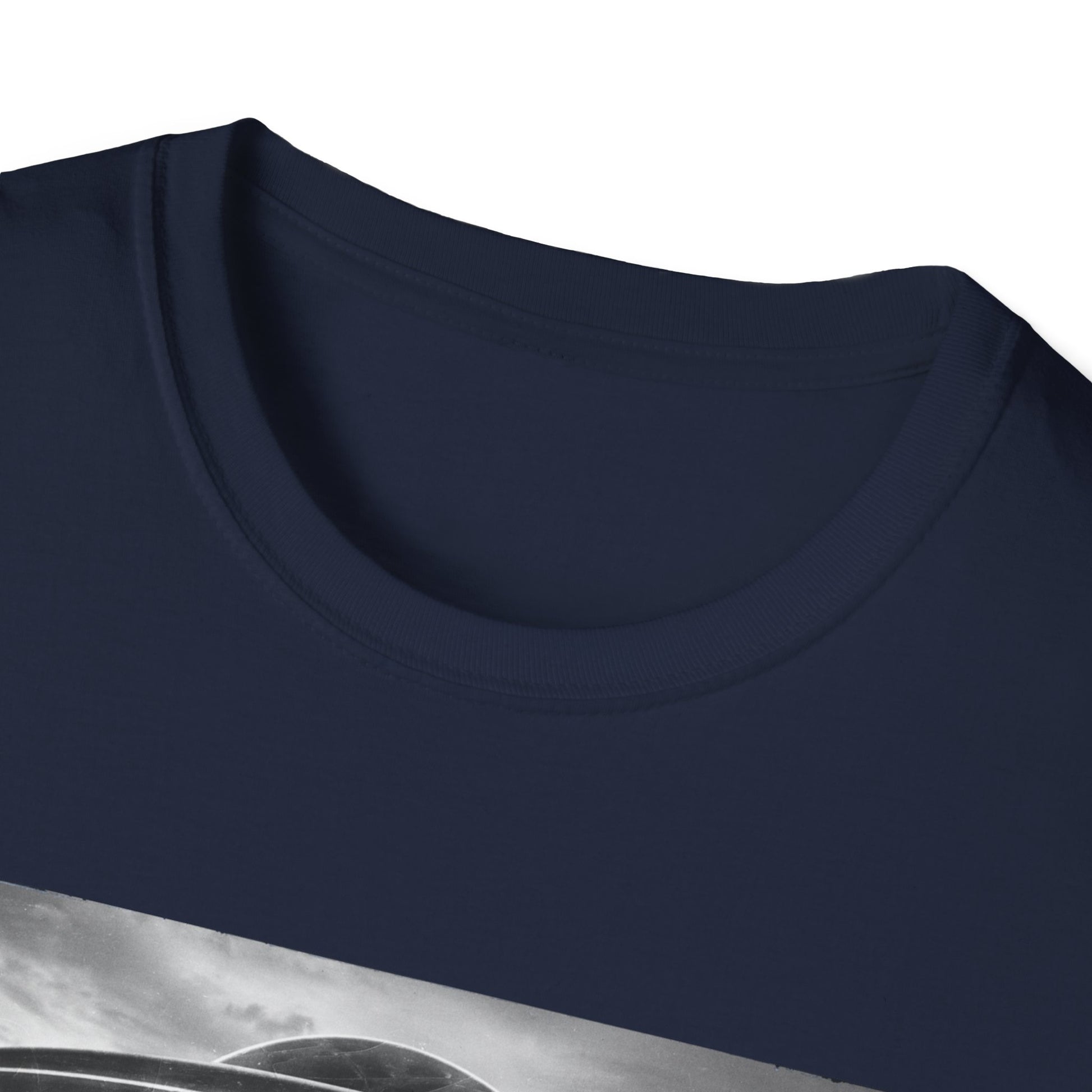 Oh Shit!!!! Cow Abduction T-Shirt  in Navy - Neckline