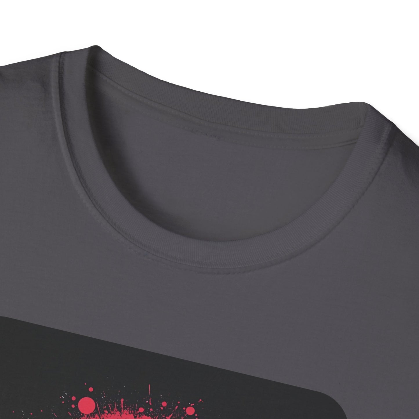 F Caw F – Gothic Crow Attitude T-Shirt in Charcoal - Neckline