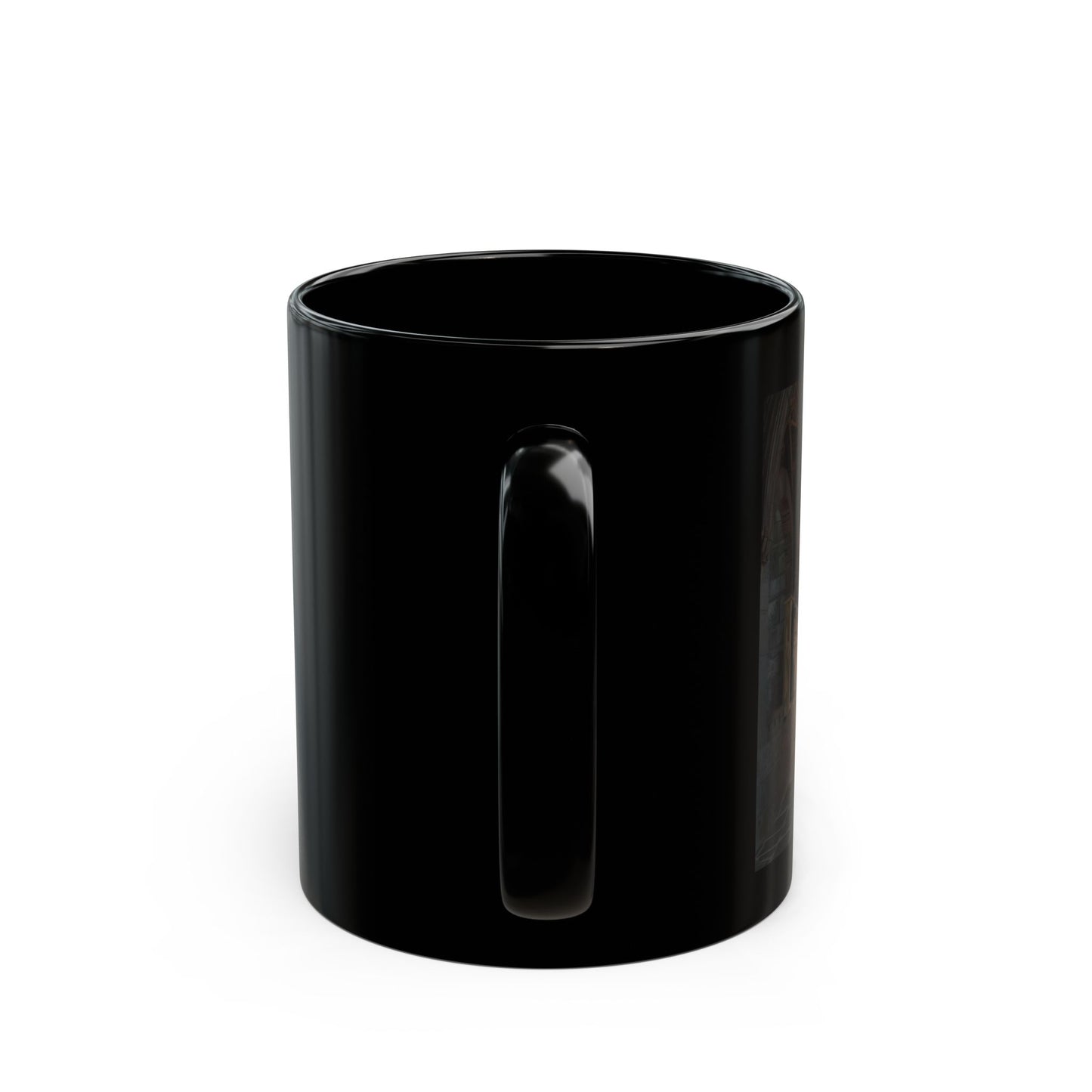 Alcove of Quiet Light mug - side view - Black mug 