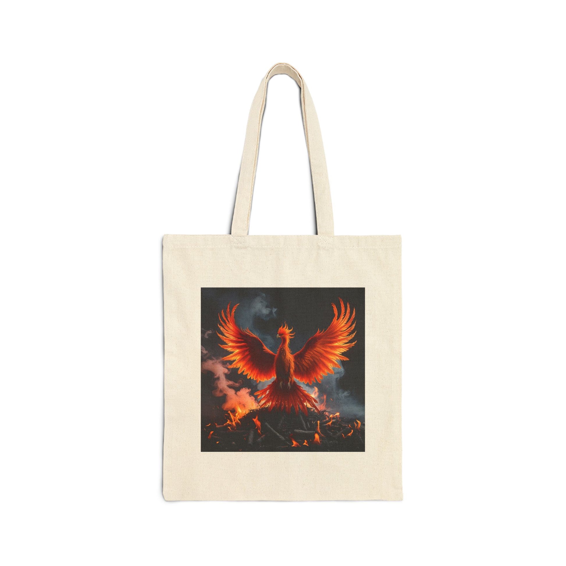 Empowering Phoenix Rising Canvas Tote in Natural