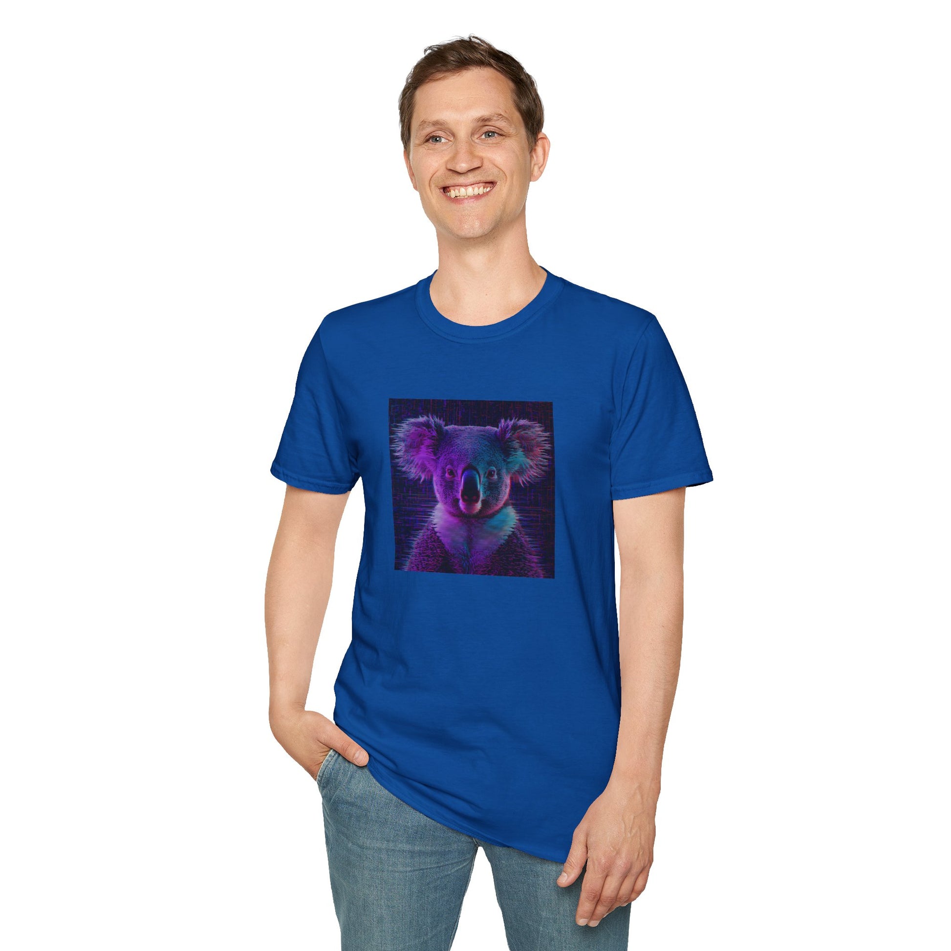 Pixellated Koala — Pixel Down Under Retro Gamer Tee in Royal