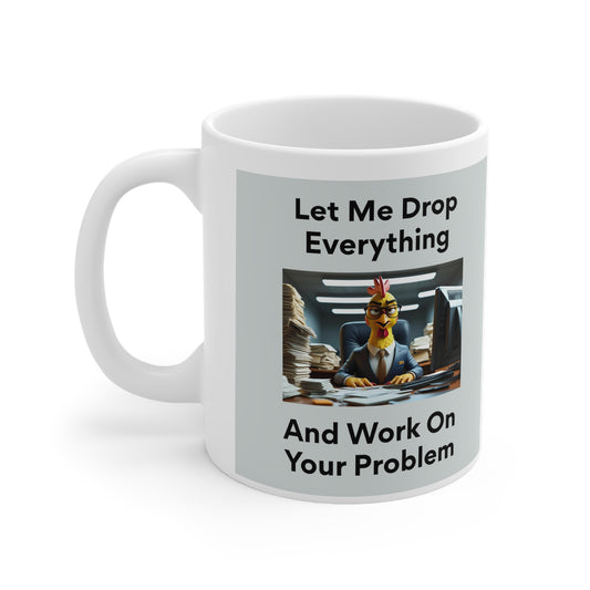 Corporate Cluck - Sarcastic Rooster Mug  - front view