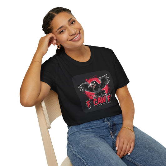F Caw F – Gothic Crow Attitude T-Shirt in Black