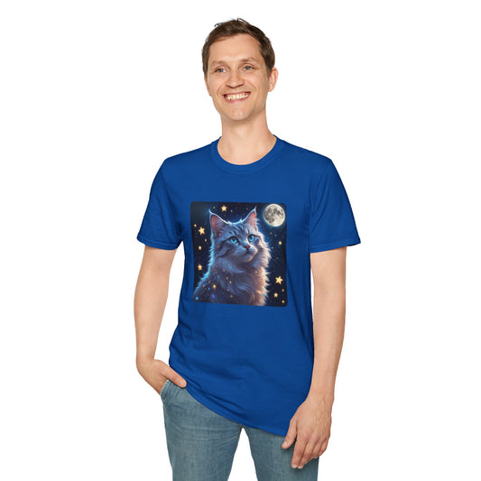 Celestial Cat Dreams T-Shirt in Royal