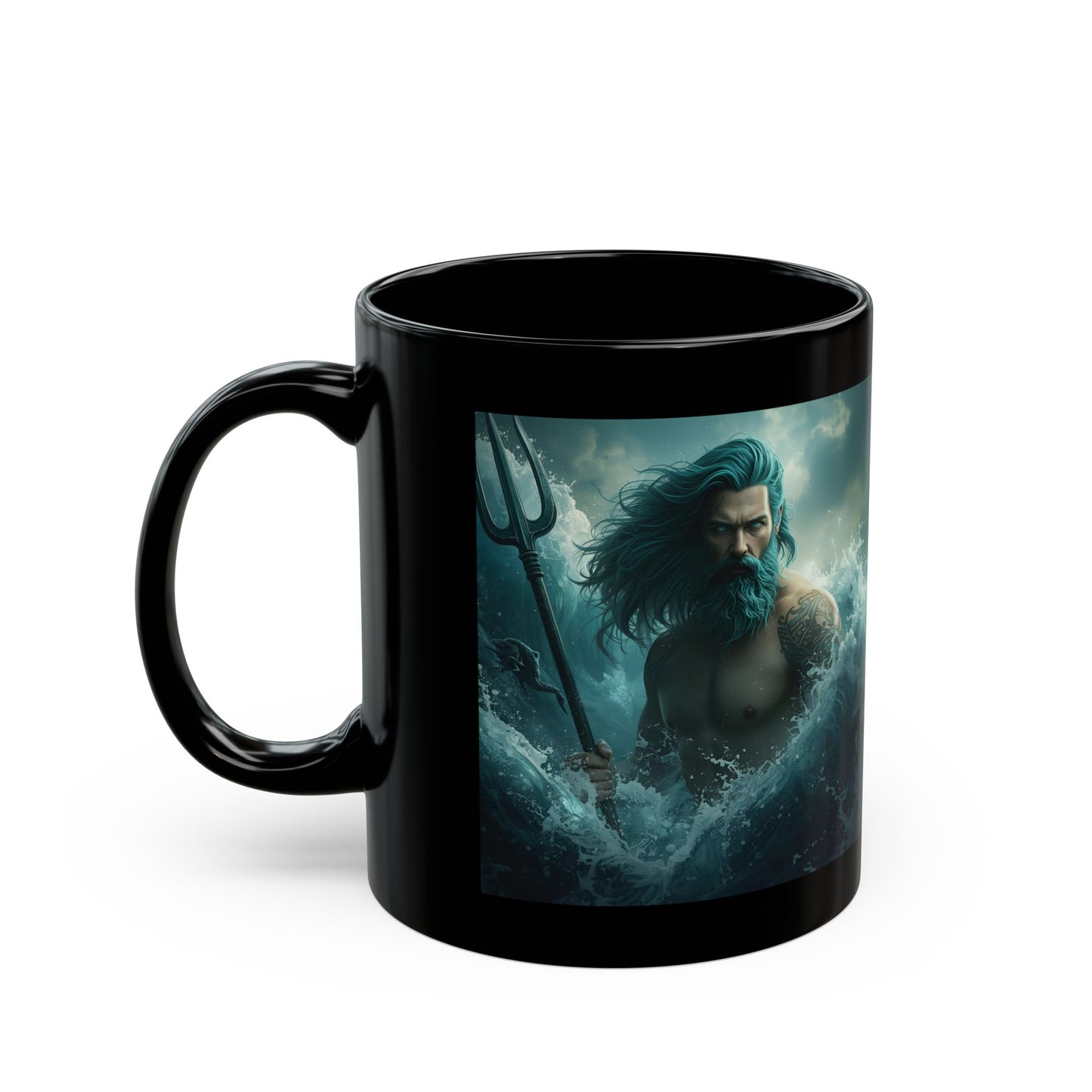 Poseidon Mug with sea god artwork