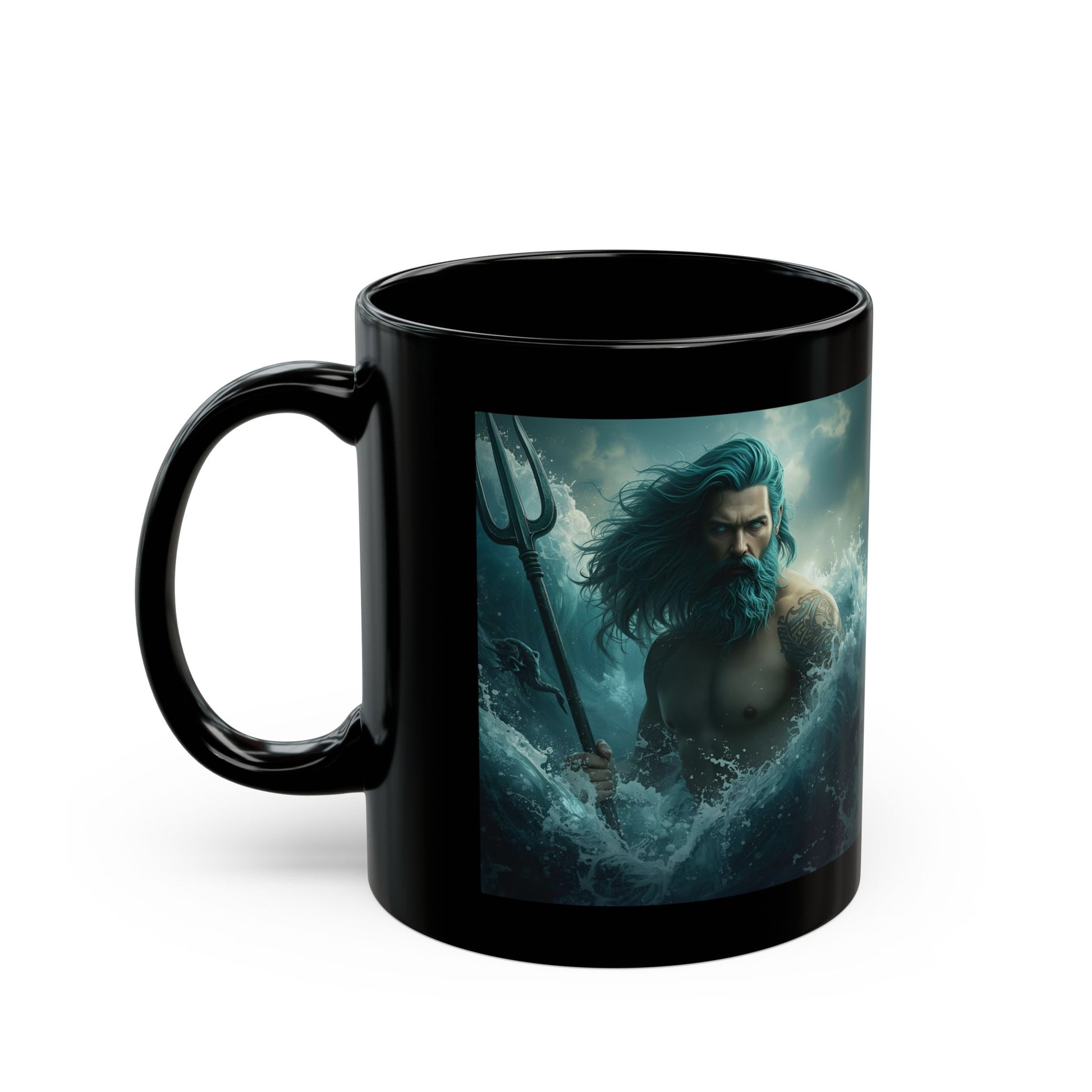 Poseidon Mug with sea god artwork