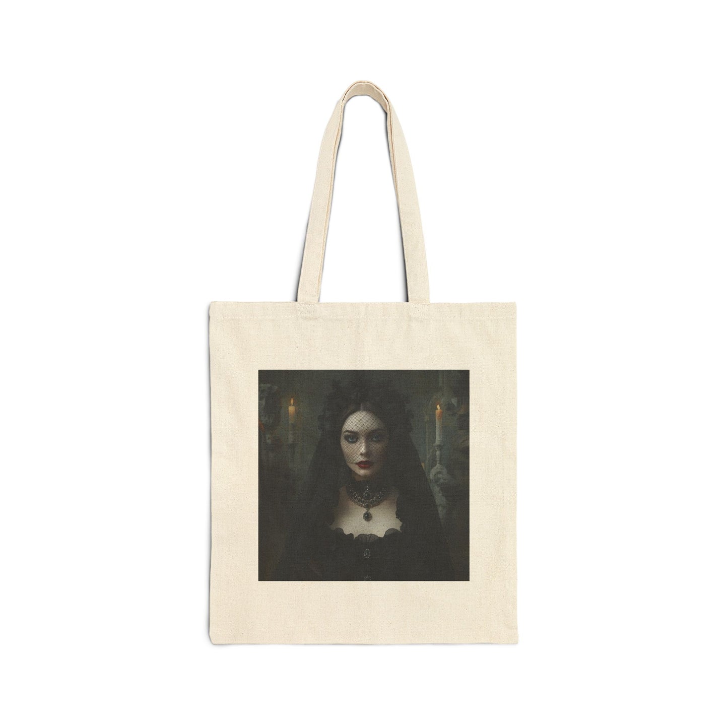 Veil of Mourning Cotton Canvas Tote Bag in Natural