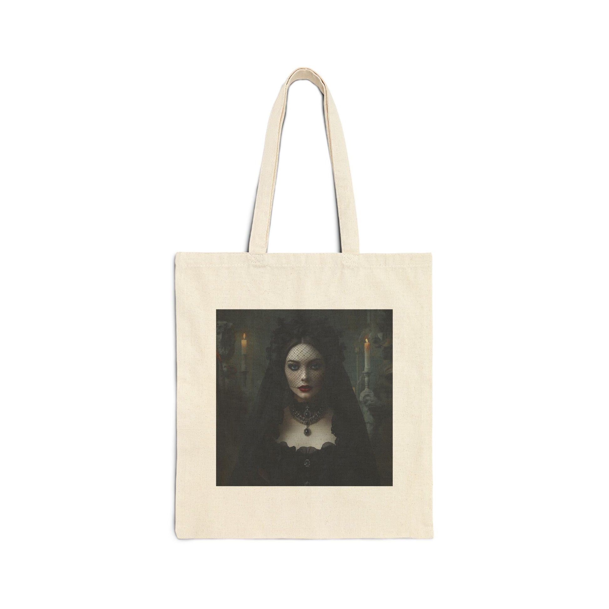 Veil of Mourning Cotton Canvas Tote Bag in Natural