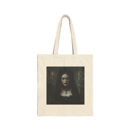 Veil of Mourning Cotton Canvas Tote Bag in Natural
