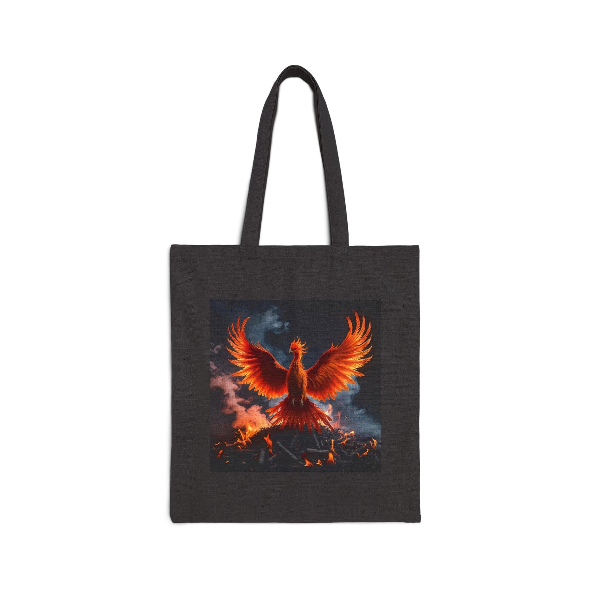 Empowering Phoenix Rising Canvas Tote in Black