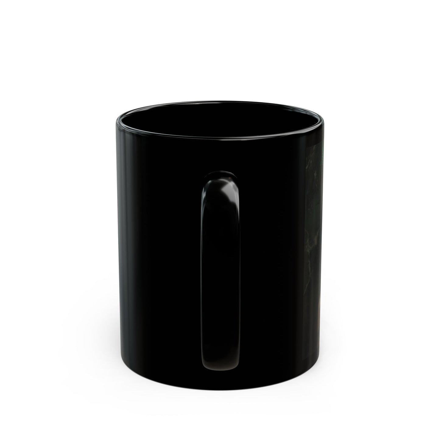 Medusa - Gilded Gaze Mug - side view - black mug with Medusa image