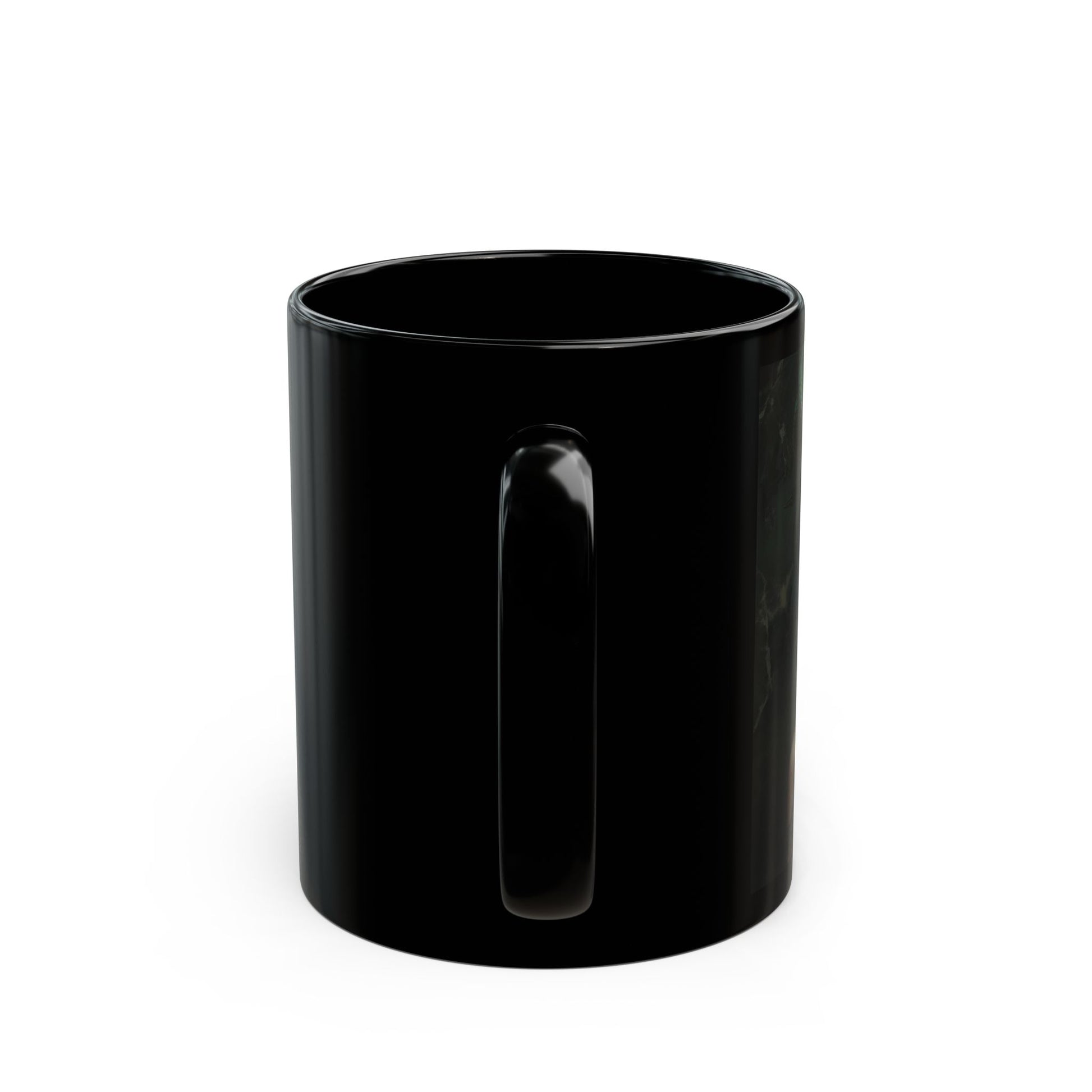 Medusa - Gilded Gaze Mug - side view - black mug with Medusa image