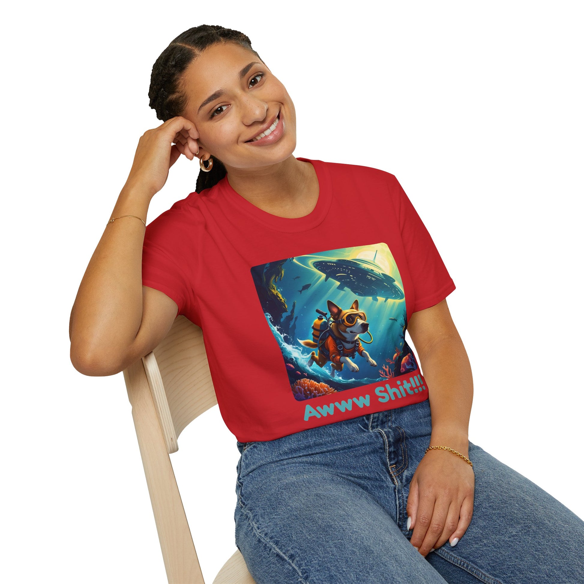 Awww Shit!!! UFO Encounter T-Shirt in  Red