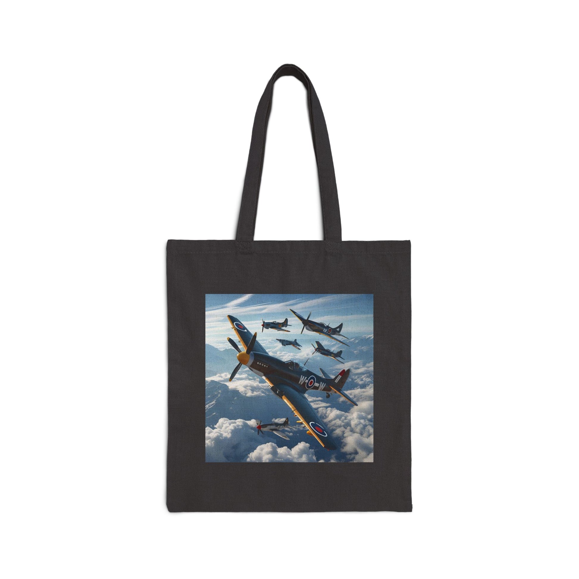 Wings of Valor Tote Bag in Black