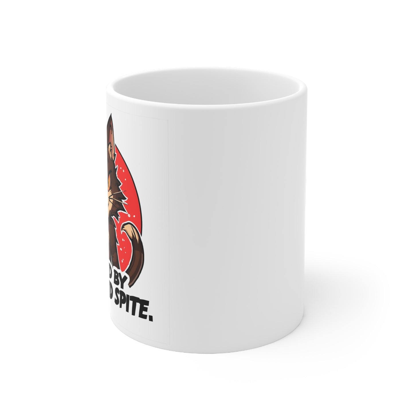 Powered by Coffee and Spite Funny Ceramic Mug  - side view