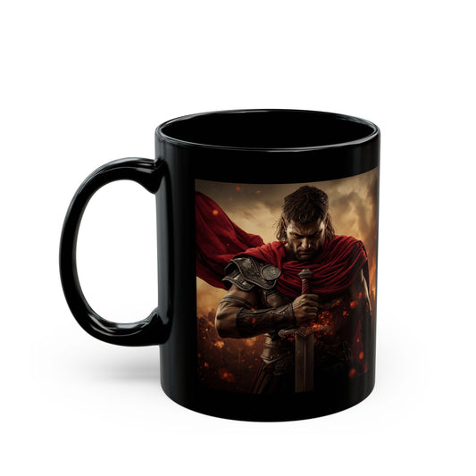 Ares - God of Fire and Fury Mug - Black mug with a Ares warrior image
