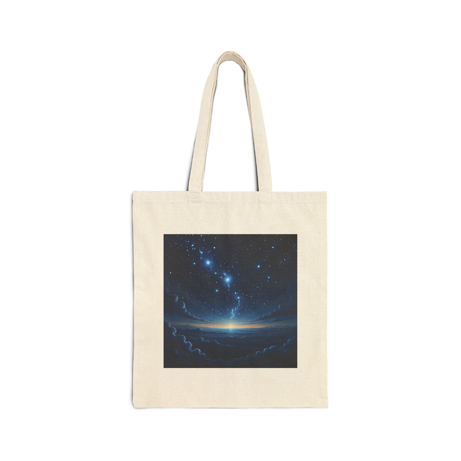 Mountain Stargaze Canvas Tote Bag in Natural