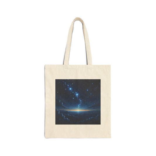 Mountain Stargaze Canvas Tote Bag in Natural