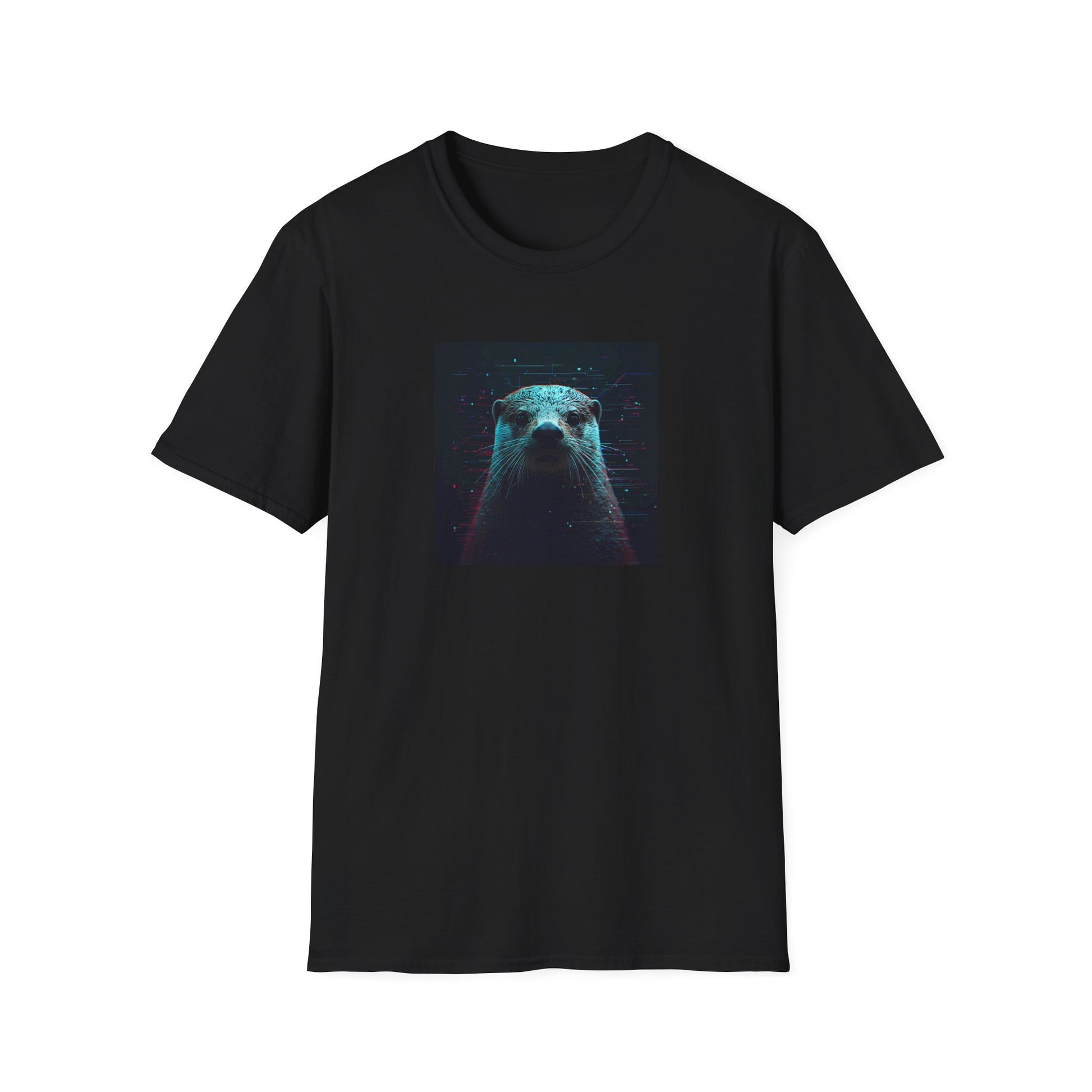 Pixellated Otter — Otterly Retro Gamer Tee in Black