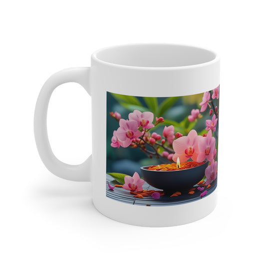 Candle Blossom Serenity – Zen Candle Mug - Front view