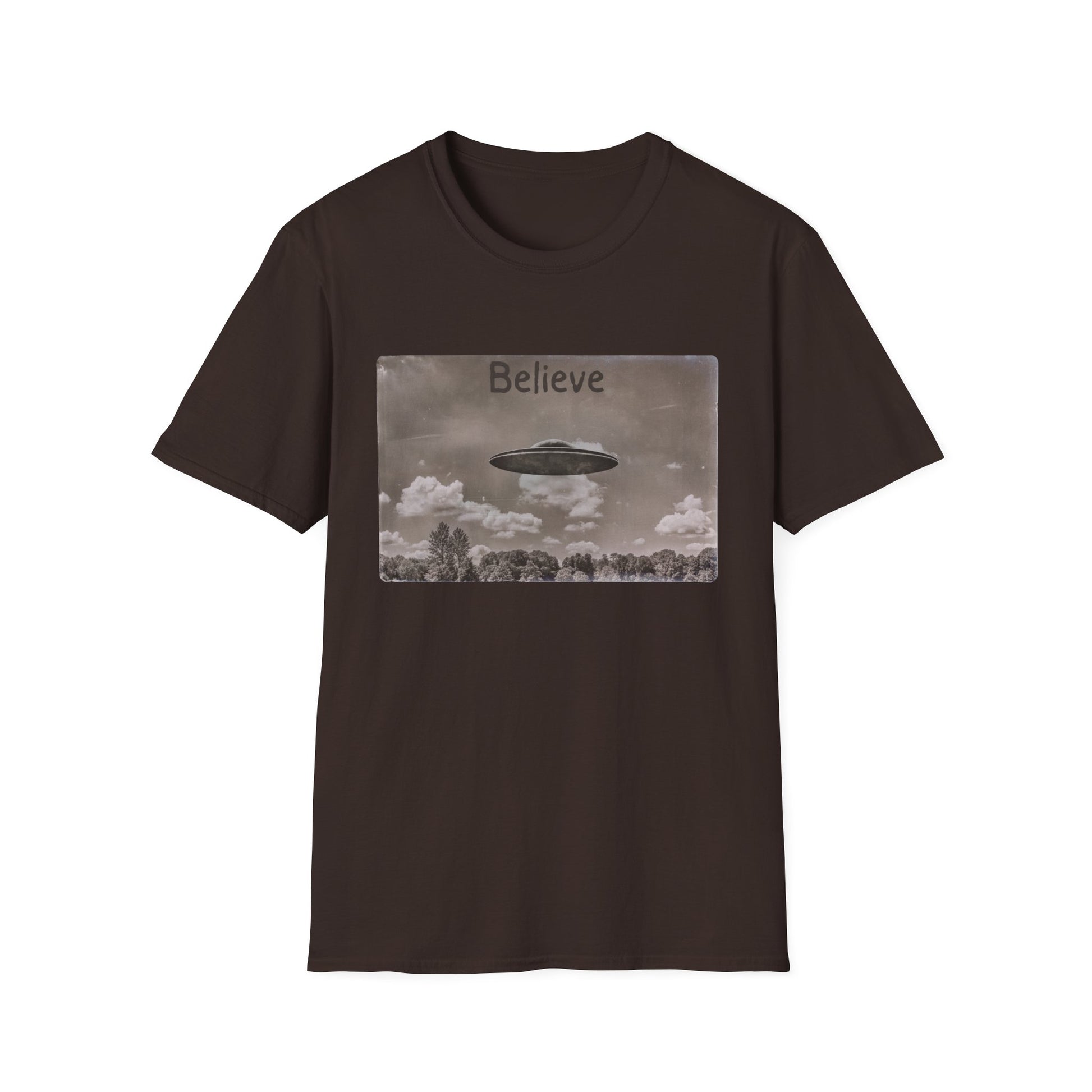 Believe UFO T-Shirt in Dark Chocolate