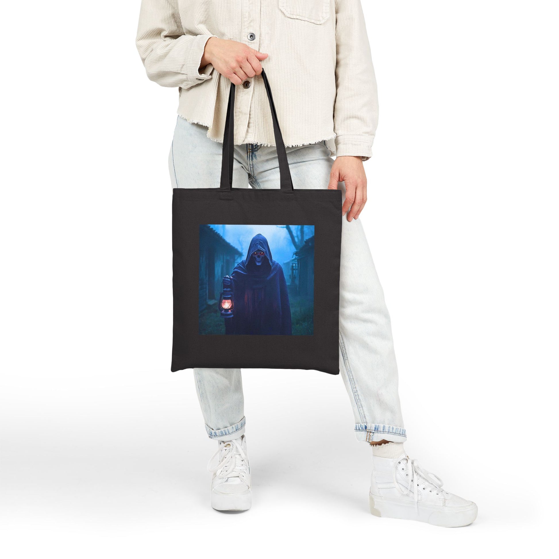 The Lantern of the Lost Tote Bag in black 