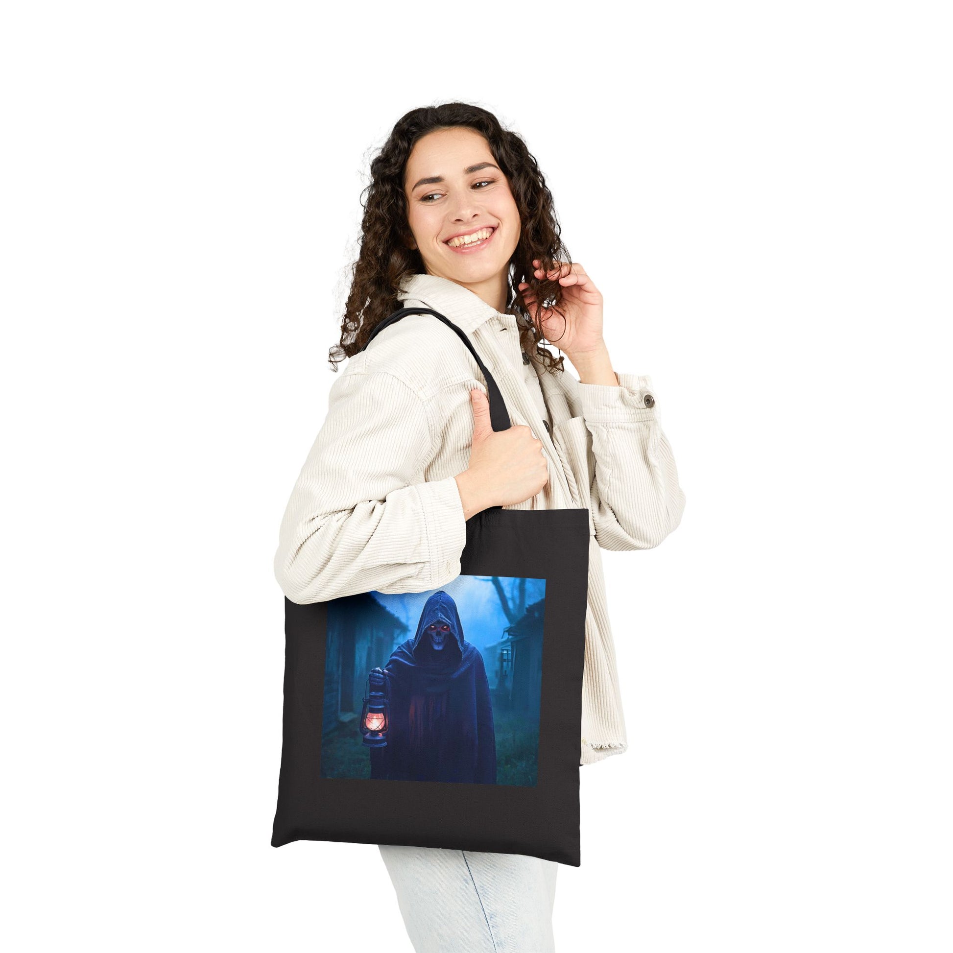 The Lantern of the Lost Tote Bag in black 
