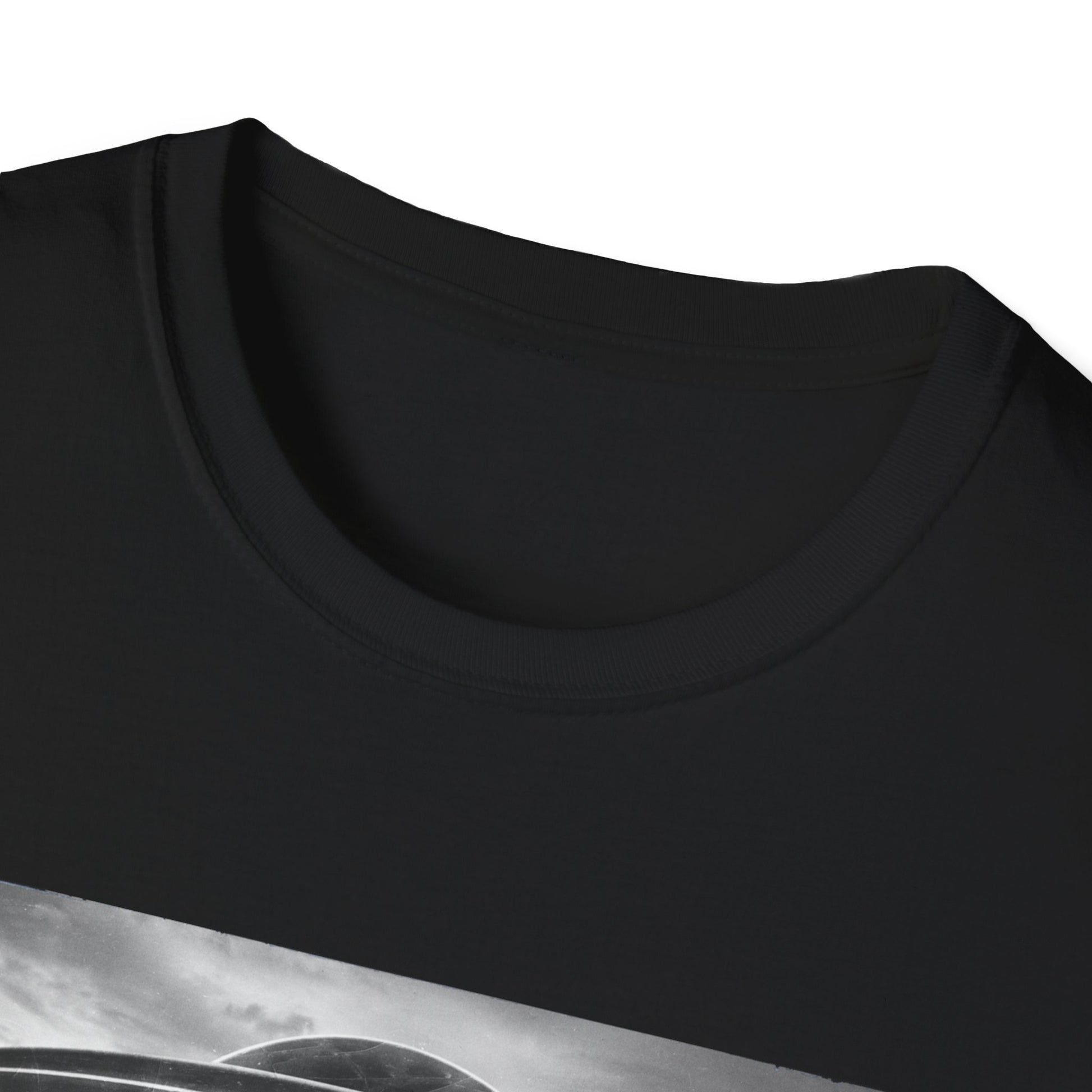 Oh Shit!!!! Cow Abduction T-Shirt  in Black - Neckline