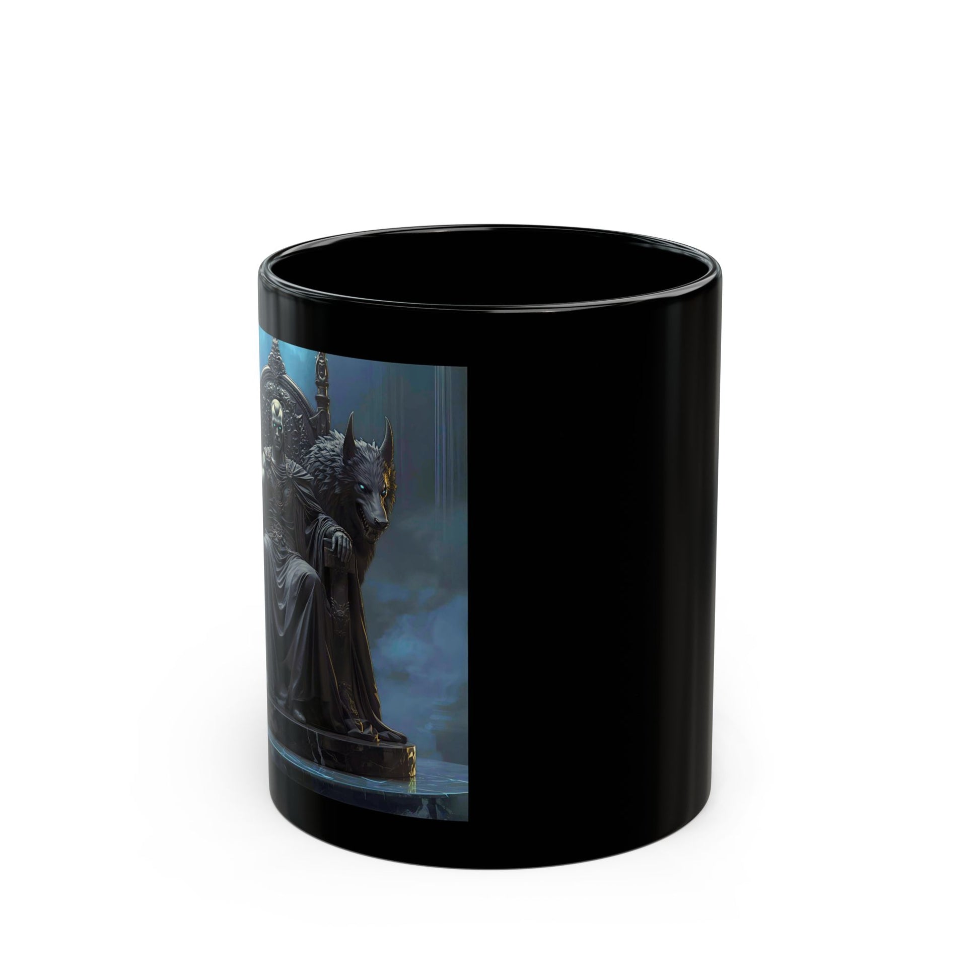 Hades Mug with underworld god artwork - side view