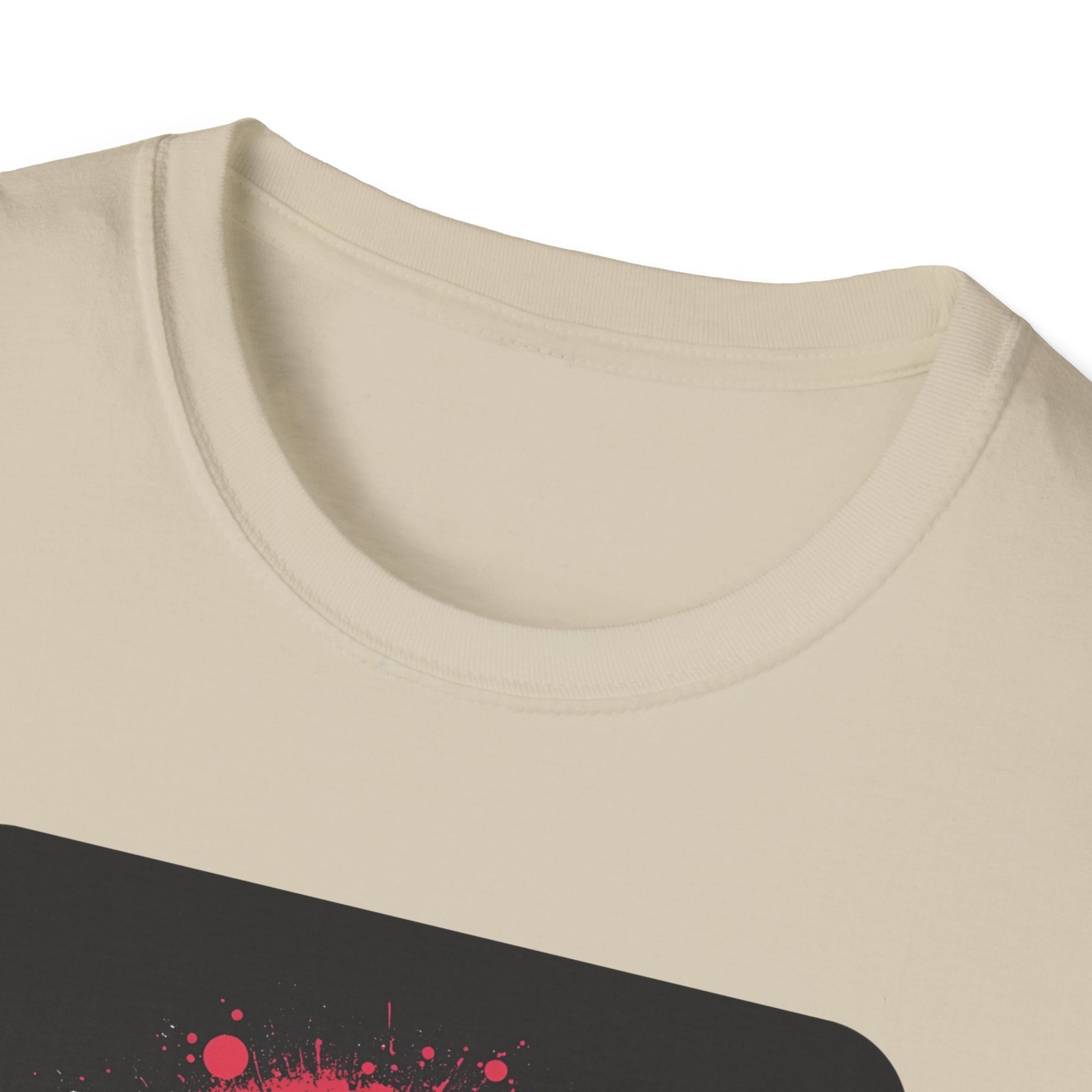 F Caw F – Gothic Crow Attitude T-Shirt in Sand - Neckline