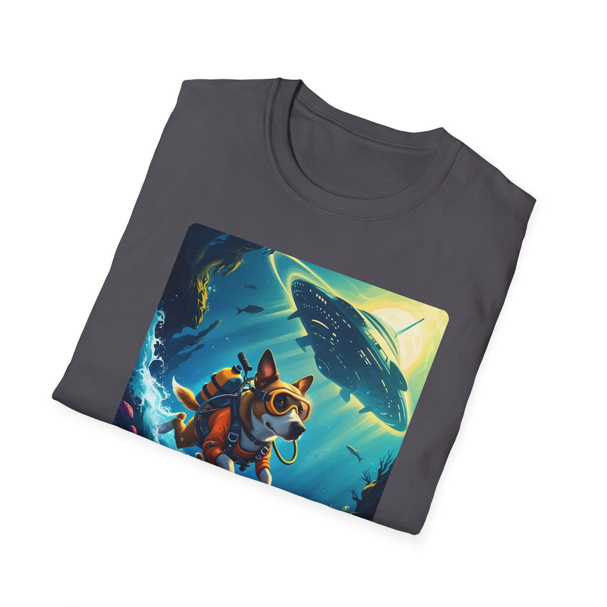 Awww Shit!!! UFO Encounter T-Shirt in Charcoal - Folded