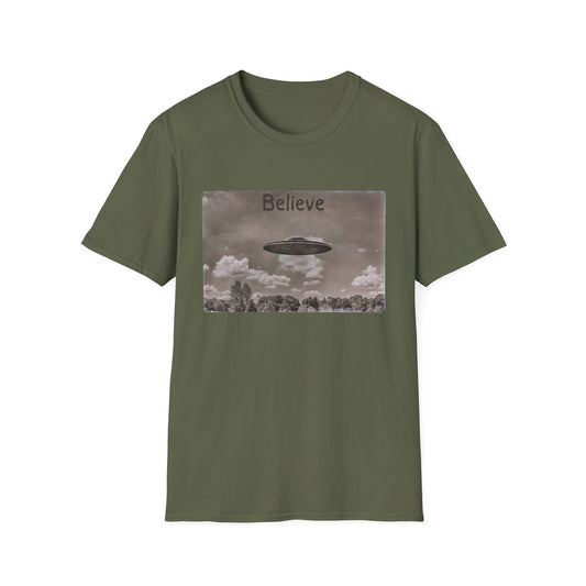 Believe UFO T-Shirt in Military Green