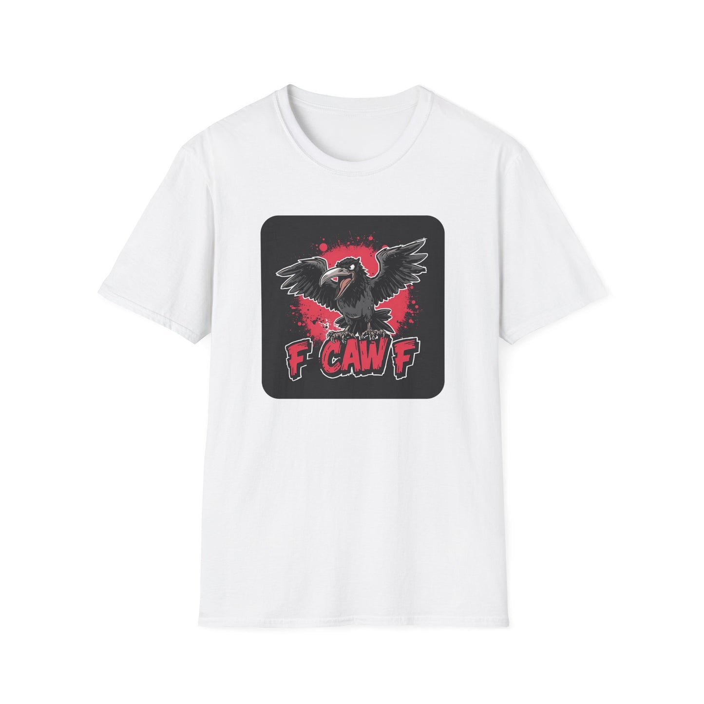 F Caw F – Gothic Crow Attitude T-Shirt in White