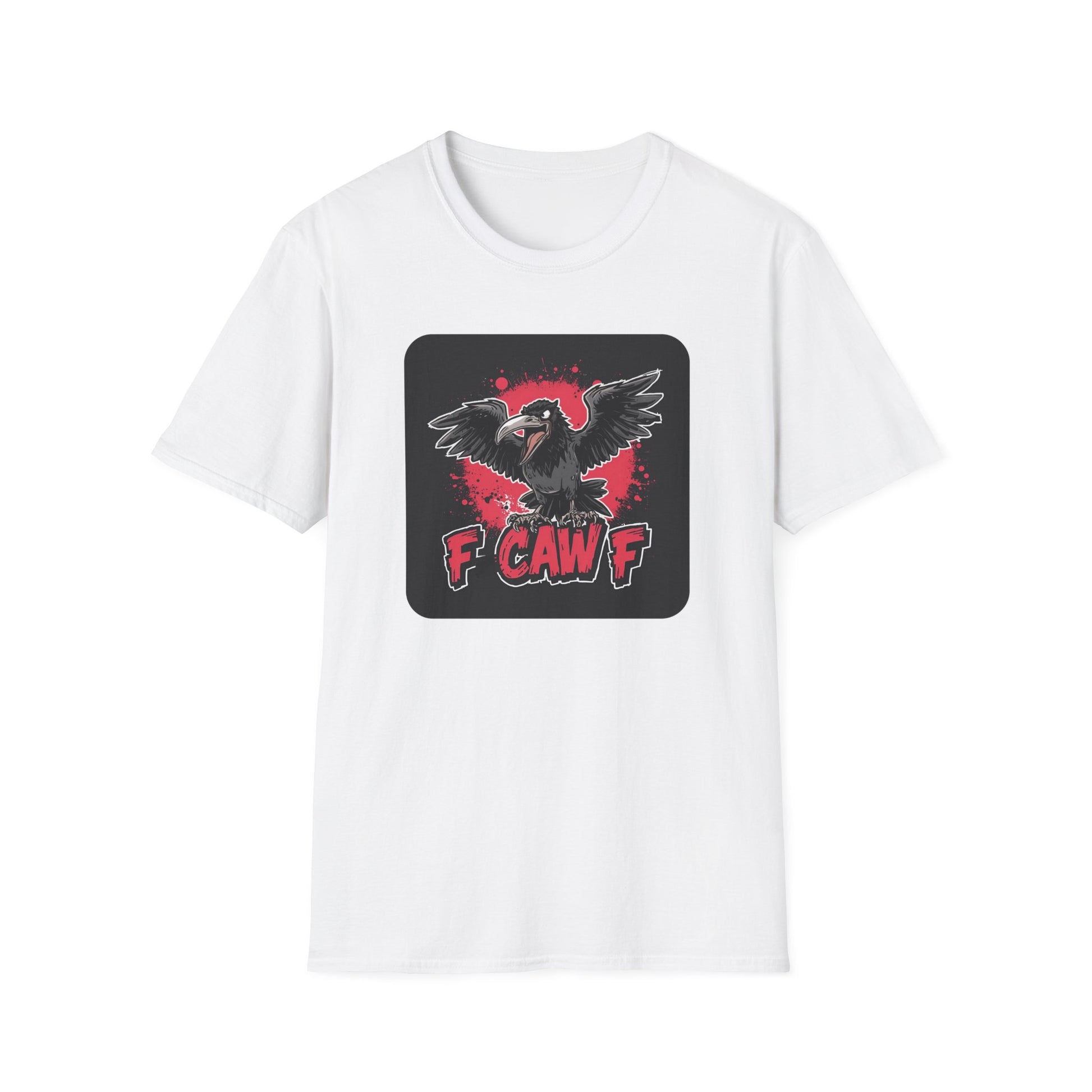 F Caw F – Gothic Crow Attitude T-Shirt in White
