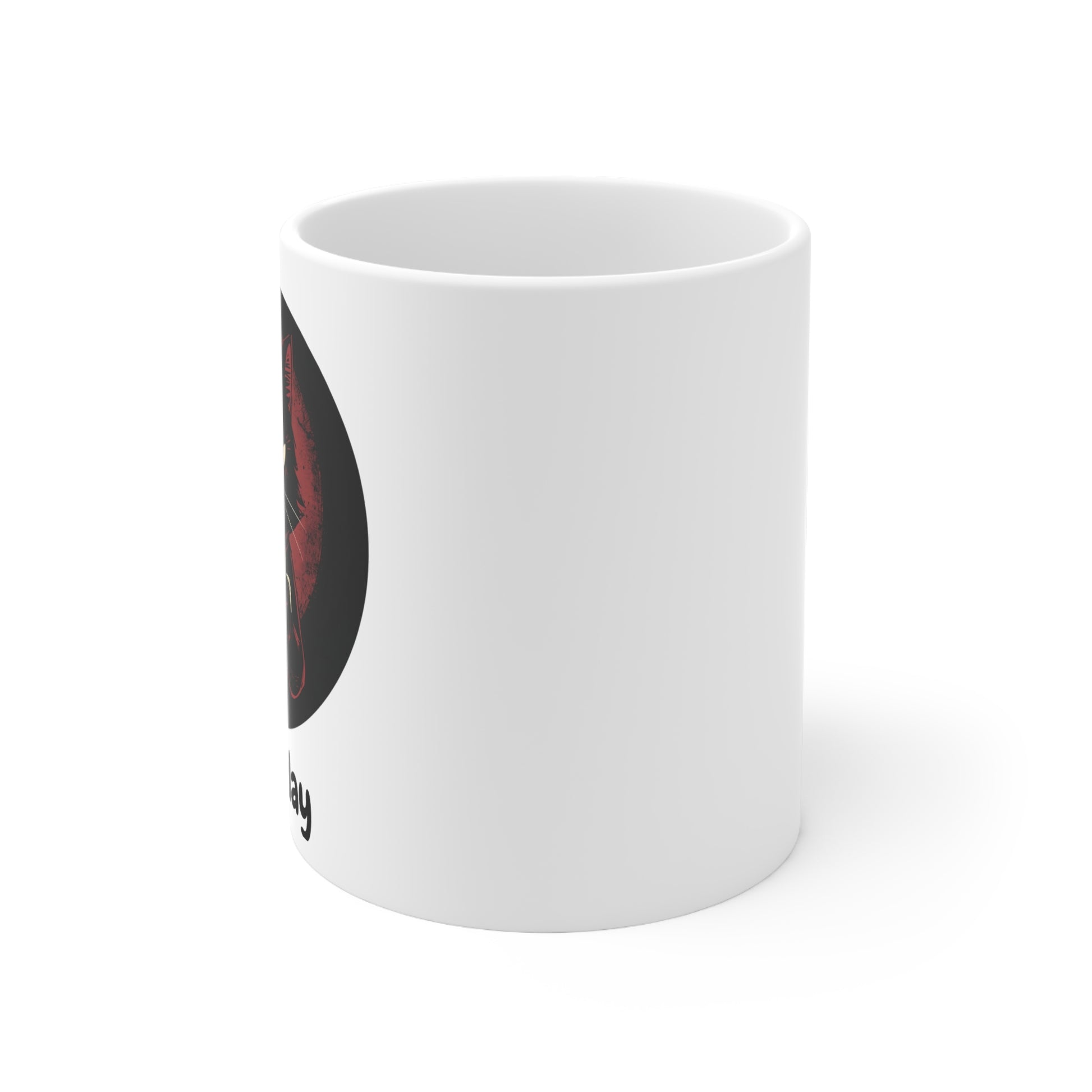 Not Today – Grumpy Black Cat Coffee Mug - Side View