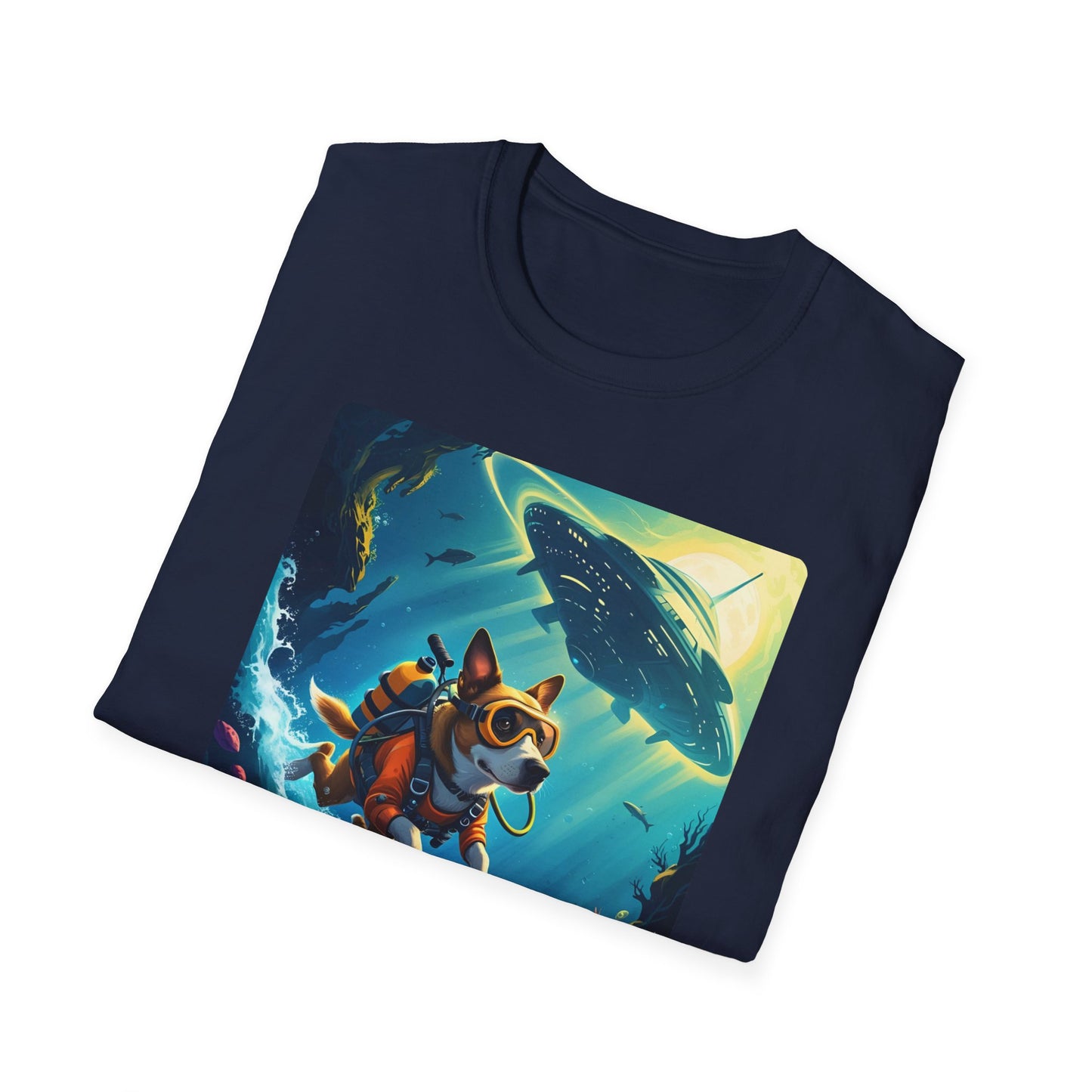 Awww Shit!!! UFO Encounter T-Shirt in Navy - Folded