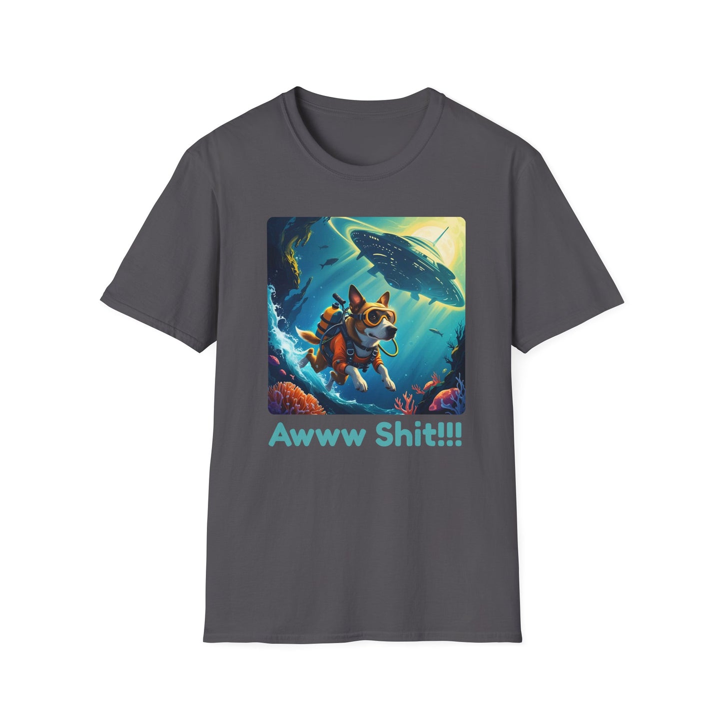 Awww Shit!!! UFO Encounter T-Shirt in Charcoal