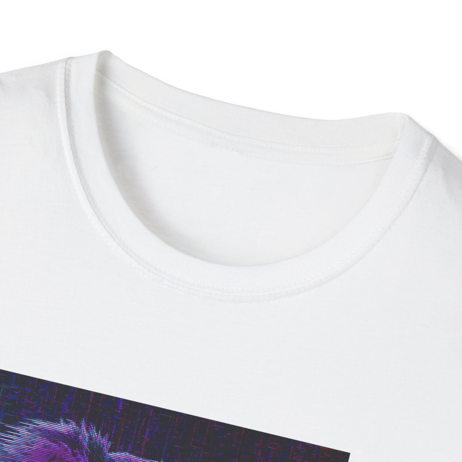 Pixellated Koala — Pixel Down Under Retro Gamer Tee in White - Neckline
