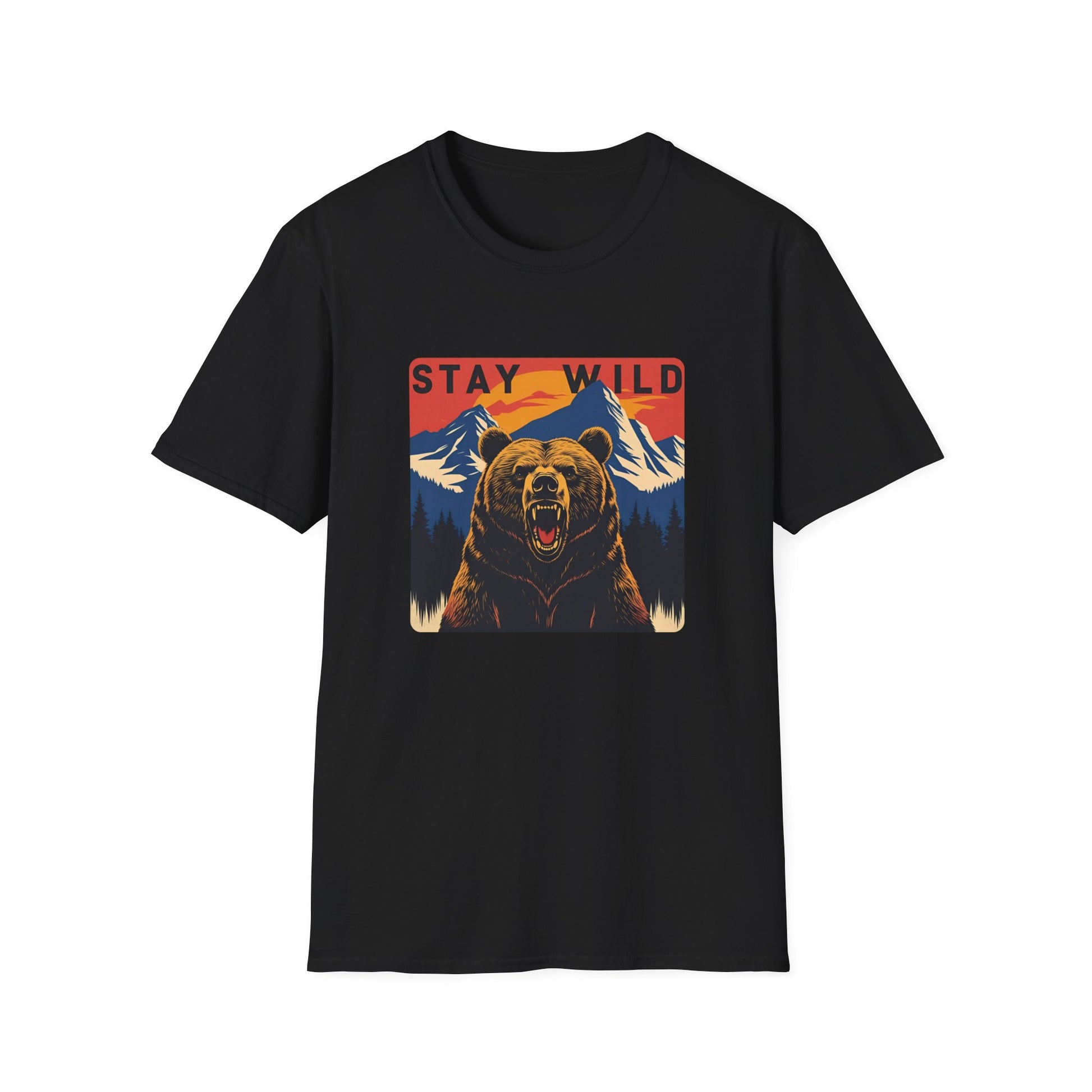 Stay Wild - Bear Graphic T-Shirt in Black