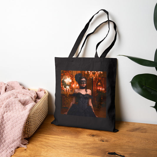 Masquerade of Decay Tote Bag in black