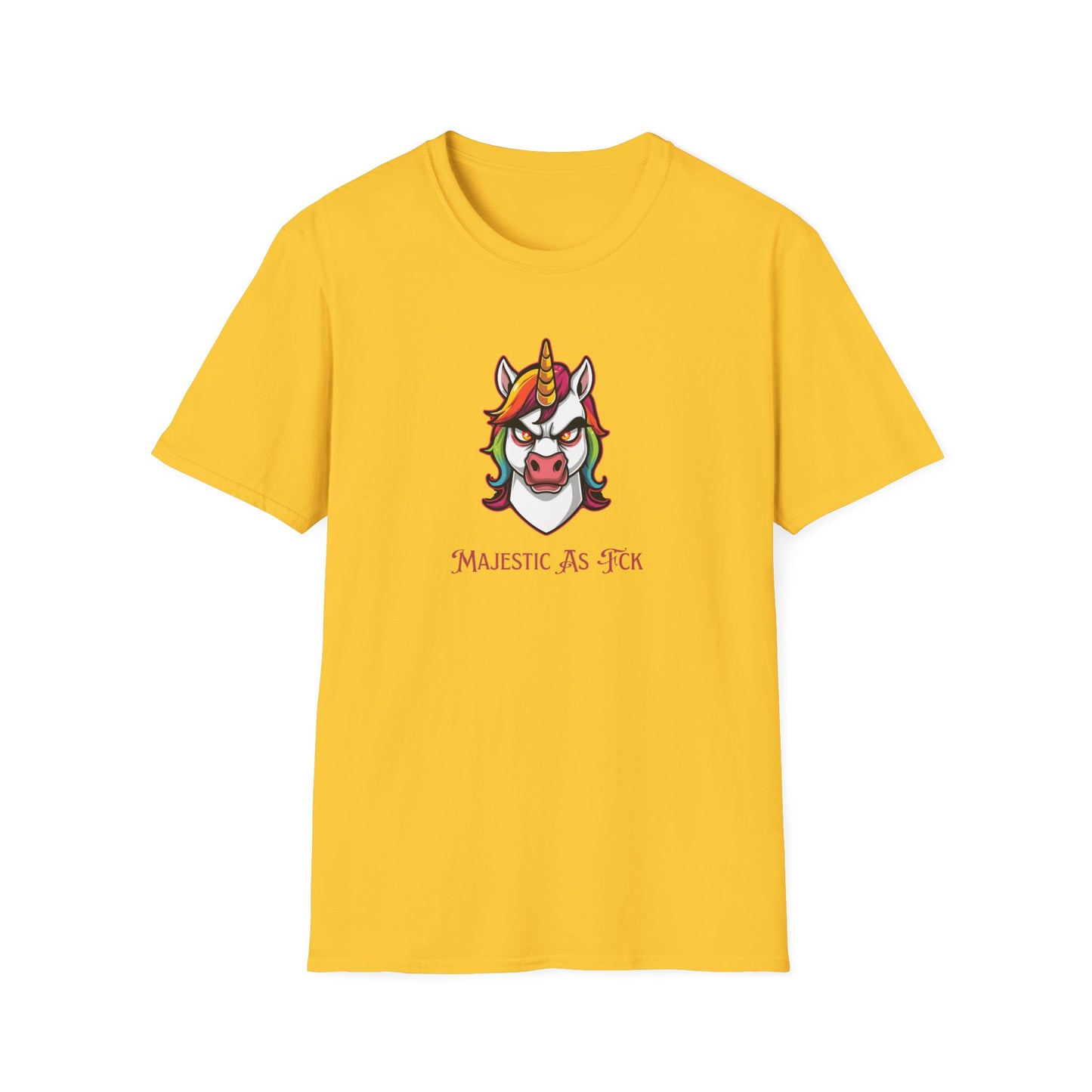Majestic As Fck Unicorn T-Shirt – Angry Neon Rainbow Unicorn Tee