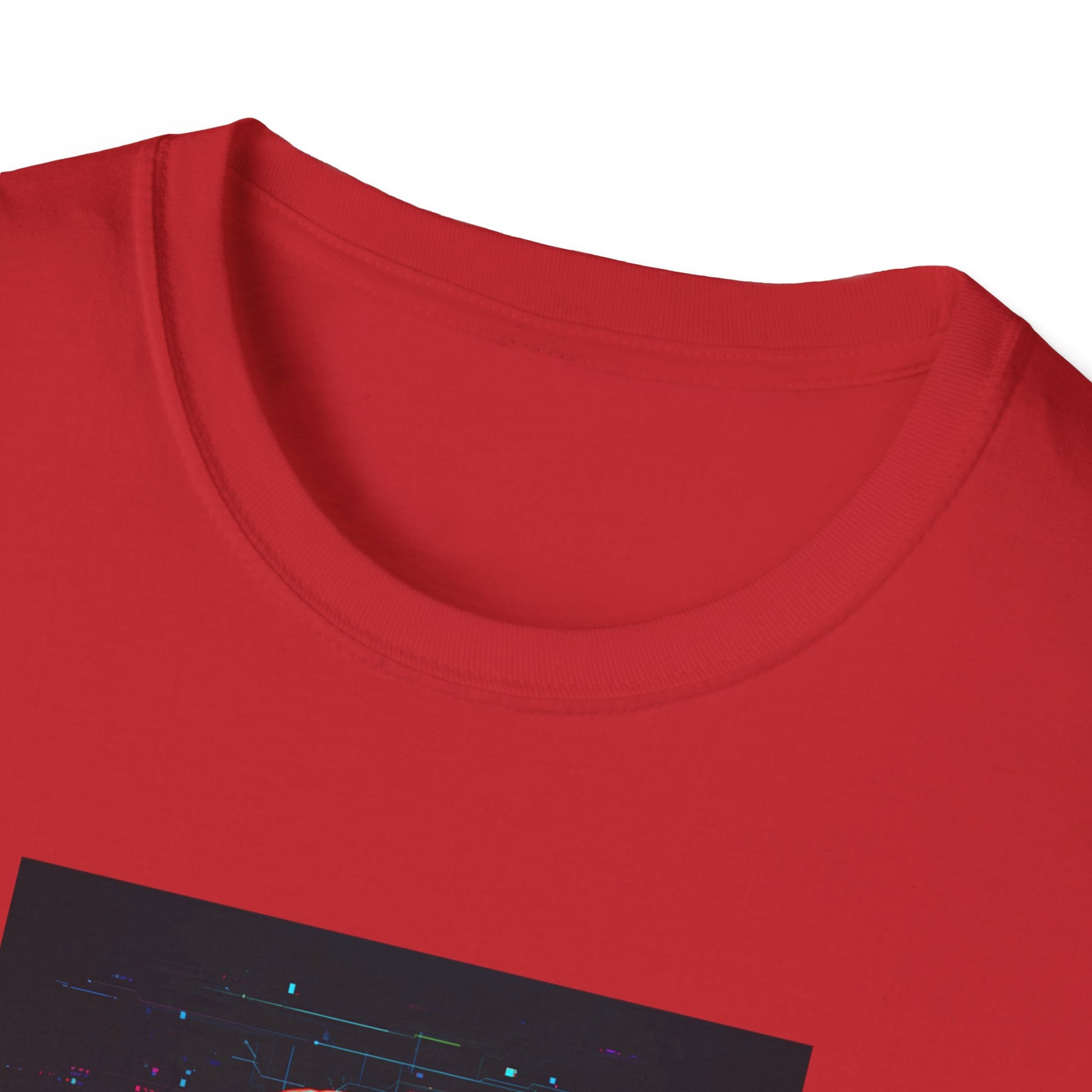 Pixellated Otter — Otterly Retro Gamer Tee in Red - Neckline
