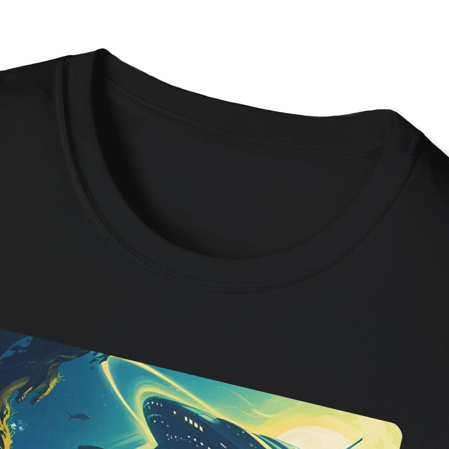 Awww Shit!!! UFO Encounter T-Shirt in Black - Neckline