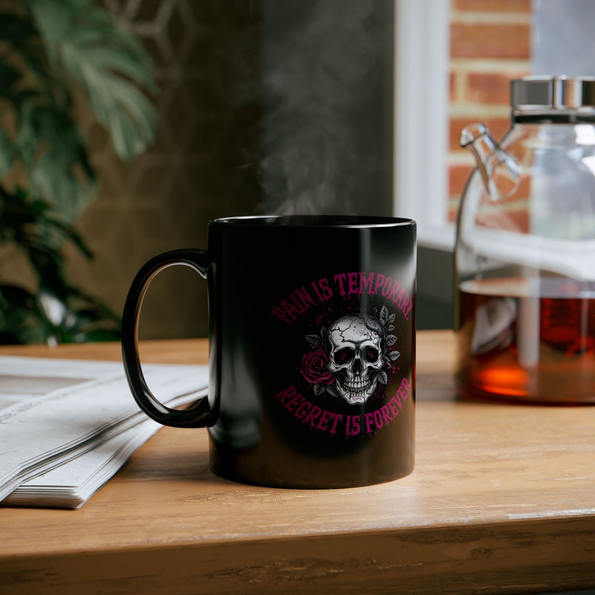 Pain Is Temporary, Regret Is Forever – Dark Grunge Coffee Mug