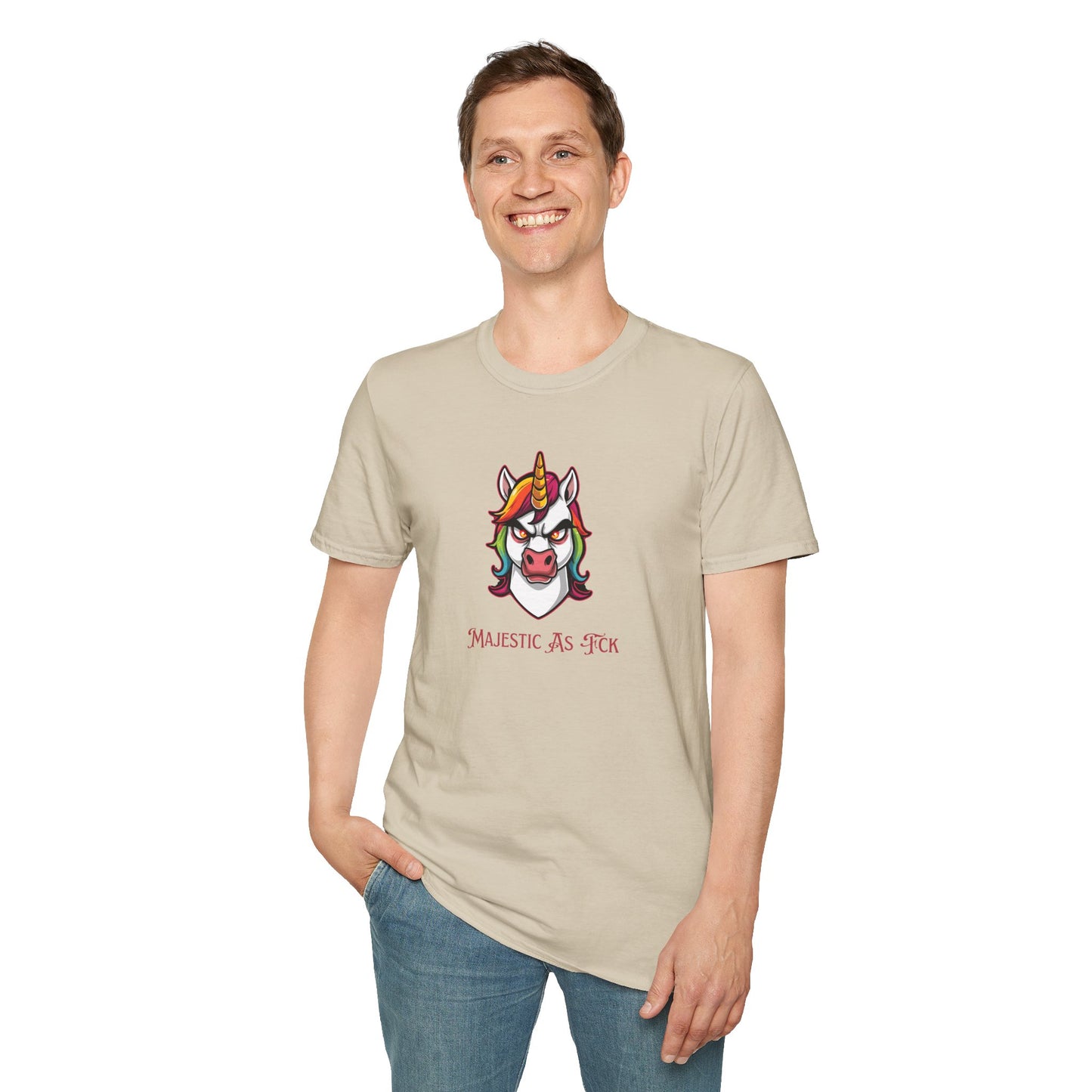 Majestic As Fck Unicorn T-Shirt – Angry Neon Rainbow Unicorn Tee