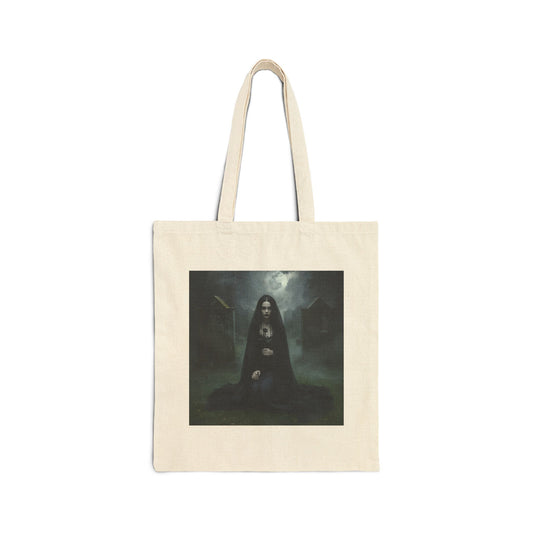 Veil of Mourning - Gothic Art Tote Bag in Natural
