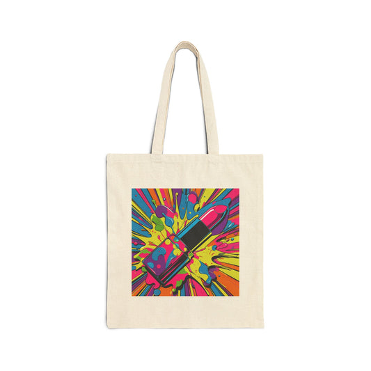 Pop Kiss Power – Lipstick Love Tote Bag in Natural
