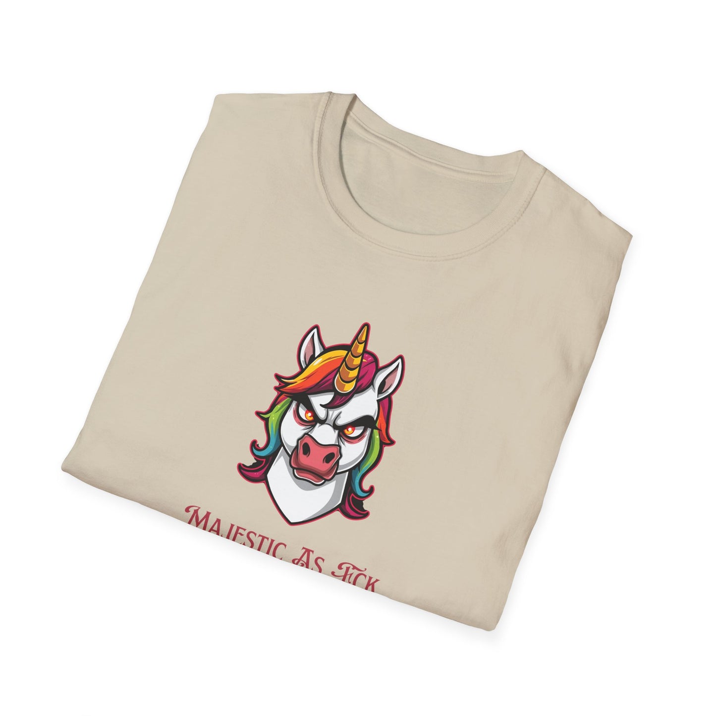 Majestic As Fck Unicorn T-Shirt – Angry Neon Rainbow Unicorn Tee